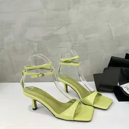 20225 sandali con cinghia della caviglia aperta Donne Donne Pompe Nuovi arrivi Bianco Bianco Blu Blu Green Partito Specini Teli T221209 263 263