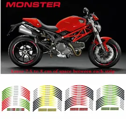 Motorcycle tire inner edge stripe protection stickers night reflective security alert durable decals for DUCATI MONSTER 695 696 792466140