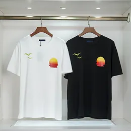 Дизайнерский тренд Повседневные мужские футболки Одежда Летняя дизайнерская рубашка Черный Белый Оранжевый Размер S-XXL Смесь хлопка с круглым вырезом с коротким рукавом Хлопок с принтом