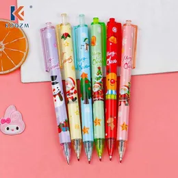 6 pcs/set Merry Christmas Santa Claus Mechanical Gel Ink Pens Cute Stationery Pen School Office Writing Supplies Decor Gift