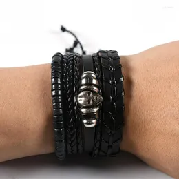 Charmarmband 2022 mode trend skalle sex-stycke set äkta kohud herr vävda armband dagligen bär julklapp födelsedagsfest