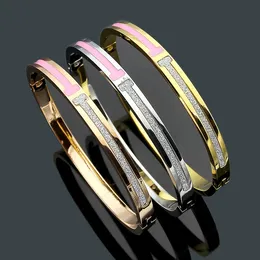 Designer gold Bangle ladies stainless steel Roman numeral bracelet men's fashion luxury jewelry Valentine's Day jewelry wholesale with box