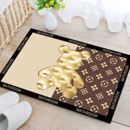 rug gripper Violent Bear Trendy carpet Cartoon carpet Bathroom absorbent crystal velvet doorway home anti-slip into the door foot