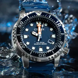 Оригинальные спортивные силиконовые светящиеся мужские часы для дайвинга BN0150 Eco-Drive Fashion Watch