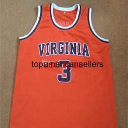 Jeff Lamp #3 Virginia College Retro Basketball Jersey Herr Sömda anpassade valfritt antal namntröjor