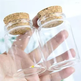 Bottiglie di stoccaggio 24Pcs 80ml Barattoli artigianali Mini contenitore di vetro ialino con tappi di sughero Artigianato creativo Vaso riutilizzabile Cosmetici Fiala Regali