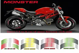 Motorcycle tire inner edge stripe protection stickers night reflective security alert durable decals for DUCATI MONSTER 695 696 796118723