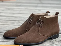 Krótkie buty zwyczajne vintage na zewnątrz pustynne buty wysoko top krowy zamsz skórzane western męskie butami botki 55 IES