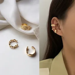 Moda prosty krzyż klipsy dla kobiet dziewczynki śliczne perły sześcienne cyrkonie Ear Cuff Clip bez przekłuwania biżuterii