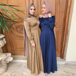 Abaya Dubai Turkiet Silky Satin Muslim Dress Islam Dress Abayas Women Vestidos Robe Longue Vetement Femme Musulman de Mode F26392404