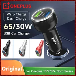 Billaddning OnePlus 65W Warp Charge 30W bil USB Telefonladdare Fast för OneP LUS 9R 10 Pro 8 7 6 5 9RT 9 Nord N10 N100 Samsung Dash Charging Automotive Electronics Gratis fartyg