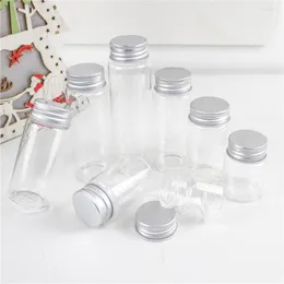 Storage Bottles Diameter 37mm Clear Empty Glass 25ml 30ml 40ml 50ml 60ml 70ml 80ml 90ml Silver Aluminum Lid Refillable Vials