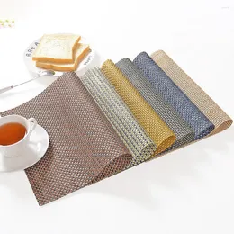 Bordmattor Placemats PVC Isolering Kuddar Plates Bowls Table Tyg Tyg WASTERS Non Slip Waterproof Rectangle Mat Home Decor 45 30cm