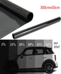 300CMX50CM Black Car Window Fils Tinting Film Roll Roll Auto Home Glass Summer Solar Solar UV Sticker Films6161221