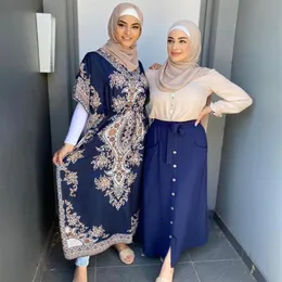 Estampado musulm￡n Abaya Kimono Bat Manga Vestida Hijab Mujeres ￁rabes Pakist￡n Caft￡n Marocain Kaftan Qatar Clothing Islamic Ethni264g