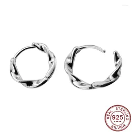 Orecchini a cerchio timbro orecchino in argento sterling 925 per bambini onda polsino dell'orecchio clip su S925 regalo donna ragazza adolescente gioielli di moda