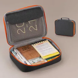 Angoo Fabric Pad Bag Pen Pencil Case Hit Color Storage Pouch Organizer for文房具セットA5ブックオフィススクールA7174