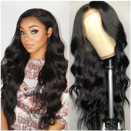 Inch 13x4 Lace Front Wigs Wave Wave Malaysian Human Hair Praço Humano 5x5 Peruca para Mulheres Negras