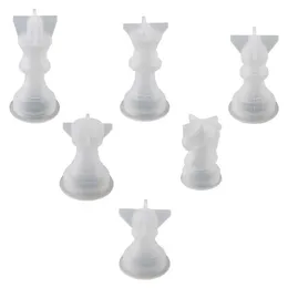 قطع القالب الشطرنج قوالب القالب ديي راتنجات السيليكون المدققات ثلاثية الأبعاد جعل لوحة اللعبة مجموعات إيبوكسي كريستال قطعة دولية