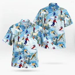 Herrar casual skjortor skid￤lskare 3d konst printd sommar mode strandskjorta andas Hawaiian herre streetwear kort￤rmad stor 5xl topp