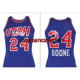 Anpassade vintage män #24 Ron Boone Basketball Jersey 1971-72 Road Retro Home Mesh Fabric Full Embrodery Any Name Number College