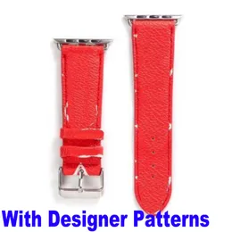 Luxus-Modedesigner-L-Blume-Armbänder für Apple-Uhrenarmband 49 mm, 45 mm, 41 mm, 42 mm, 38 mm, 40 mm, 44 mm, Smartwatch-Bänder, iWatch 8, 7, 6, 5, 4 SE, PU-Lederarmband, Streifen-Armband