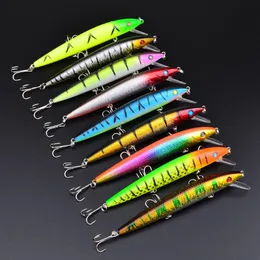 Drag Minnow Swimbait Fishing Lure with 3 hooks 12cm 13 8g Bass Crank Bait Freshwater Crankbait233T