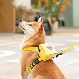 Köpek yakaları Pet köpek sırt çantası ile çanta tasma köpekleri ile sırt çantası, seyahat kampı köpek kedi aksesuarları için kendi taşıyıcı göğüs kayışı toptan cw369 t221212
