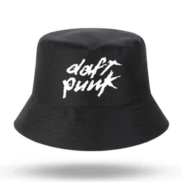 Стинг -края Daft Punk Alive Dance Electronic Music Band Cap DP DJ Rock Print Men Women Outdoor Cap Fisherman Fishing Hat 1209