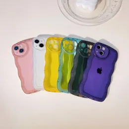 Love Heart Camera Hole Design Custodie per cellulari Airbag Shockproof Wave Edge Soft Cover posteriore in TPU per iPhone 14 13 12 11 Pro Xs Max Xr 7 8 Plus