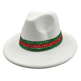 Bérets perceuse Fedora chapeaux pour femmes printemps et automne élégant luxueux Panama Jazz casquette colorée à large bord femmes 2022