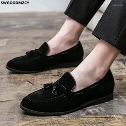 Elbise Ayakkabı Tassel Klasik Süet Erkekler Loafers Moda Mocassin Partisi 2022 Chaussures Cuir Homme Zapatos