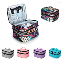 Storage Bags Essential Oil Carry Bag Portable Travel Double-layer Nail Polish Box Cosmetic Perfume Lipstick Organizer