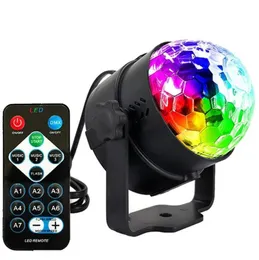Edison2011 Mini RGB 3W Crystal Magic Ball LED B￼hnenlampe DJ KTV Disco Laser Light Party Lights Sound IR Remote Control Weihnachten P423215