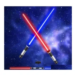 Led Light Sticks 2Pcs Flashing Lightsaber Laser Double Sword Saber Kpop Lightstick Cosplay Toys Sound And For Boys Girls Gift Drop D Dhvyp