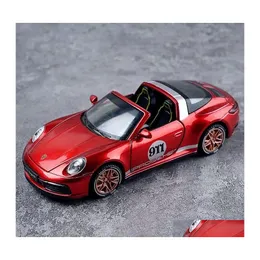 Diecast Model Cars 1 32 Porsche 911 917 Alloy Car Miniature Targa Convertible Supercar For Children Gift Metal Vehicle Kid Toys Boys Dhrw8