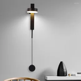 Duvar lambaları Nordic Siyah Pirinç Altın Metal ve Akrilik Ayarlanabilir 9W Dimmable LED LAMP SCONCE Oturma Odası Başucu Aydınlatma Fikstürü