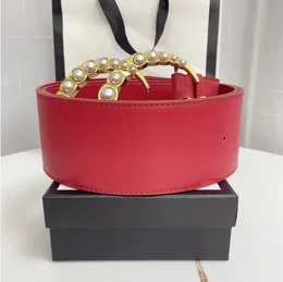 Designer Fashion Luxury Large Pearl Buckle Belt Ladies 7 cm Variation av midja Buckle Wholesale AAA3302