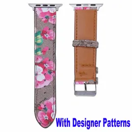 Top Fashion G flower designer straps for Apple Watch Band 49mm 41mm 42mm 38mm 40mm 44mm 45mm iwatch 8 7 6 5 bands Leather Grey snake Bee Strap Bracelet Stripes watchbands