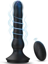 Sex Toy Motion Prostate Wave Massager Vibratore anale Forte ventosa Telecomando 10 Vibrazione 4 modalità Stimolatore del punto G clitorideo XITC