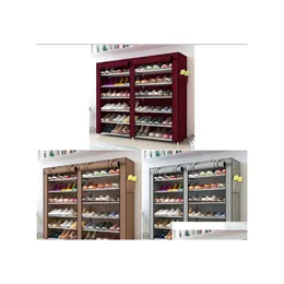 Storage Holders Racks 3/4/5/6/8 Layers Dustproof Assemble Shoes Rack Diy Home Furniture Nonwoven Shoe Shelf Hallway Cabinet Organi Otadq