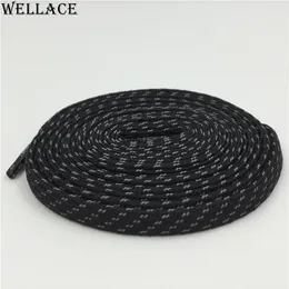 Wellace 3m Düz Danteller Renkli Bootlaces Düz Siyah Ayaklar Çapraz Tahıl Yansıtıcı Ayakkabı Dantelleri Özel Logo Scovelaces 120255V için