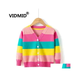 Cardigan vidmid beb￪ roupas roupas doces colorido meninas su￩teres de malha casaco crian￧as mangas compridas roupas de vestu￡rio 7123 26 gota deline dhhzj