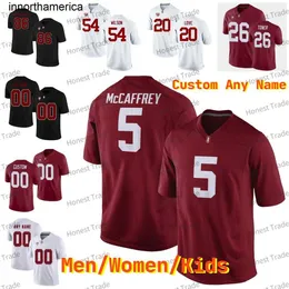 Custom Stanford Football Jersey 5 Christian McCaffrey Andrew Luck David Decastro Bryce Love NCAA College Red