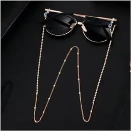 Okulary przeciwsłoneczne łańcuchy maskujące dla kobiet akrylowe kryształowe okulary łańcuchy smycze szklane nowa biżuteria modowa