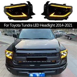 Reflektory samochodowe DRL Światła do biegania w ciągu dnia Lampa głowa do Toyota Tundra LED Dynamiczne strumienie sygnałowe światła sygnałowe