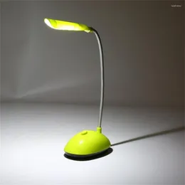 Nattlampor Fexable Fashion Wind LED Desk Light Battery Operated Book Reading Lamp Green/ Blue