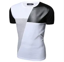 MXXL PU Camiseta de cuero Hombres de alta calidad Camiseta de manga corta Fashion Algod￳n casual de hip hop tops tops tee7466926