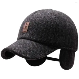 Cykelmössor Retro Wool Winter Hats For Men Ear Cover Cap Sport Golf Baseball Snapback Women Casquette Dad Hat Gorras Earflappar