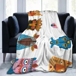 البطانيات الفانيلا بطانية أقنعة طقوس تقليدية خفيفة رقيقة ميكانيكية غسل رمي ناعم دافئ على سرير الأريكة المرقعة